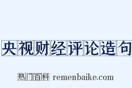 央视财经评论造句是什么意思的图片